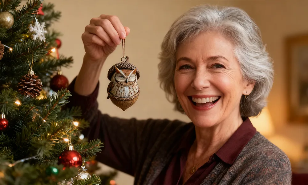 Christmas Ornaments Animal Acorn Holiday Decor Acorn Ornaments - Image 2