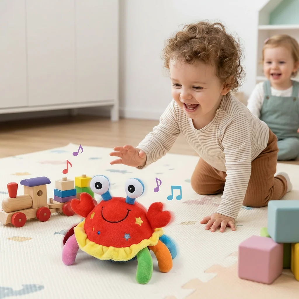 Interactive Musical Moving Plush Crab Toy - Image 2