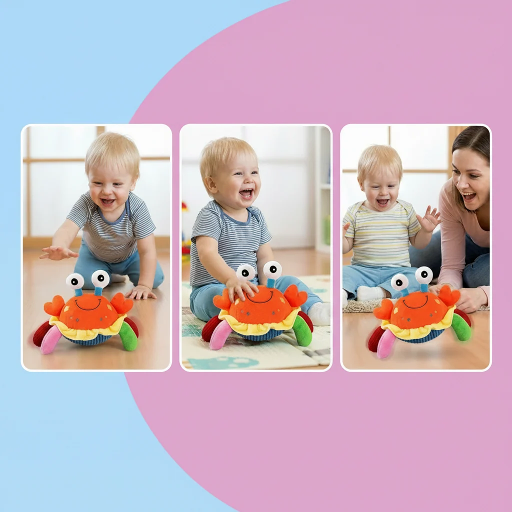 Interactive Musical Moving Plush Crab Toy - Image 3