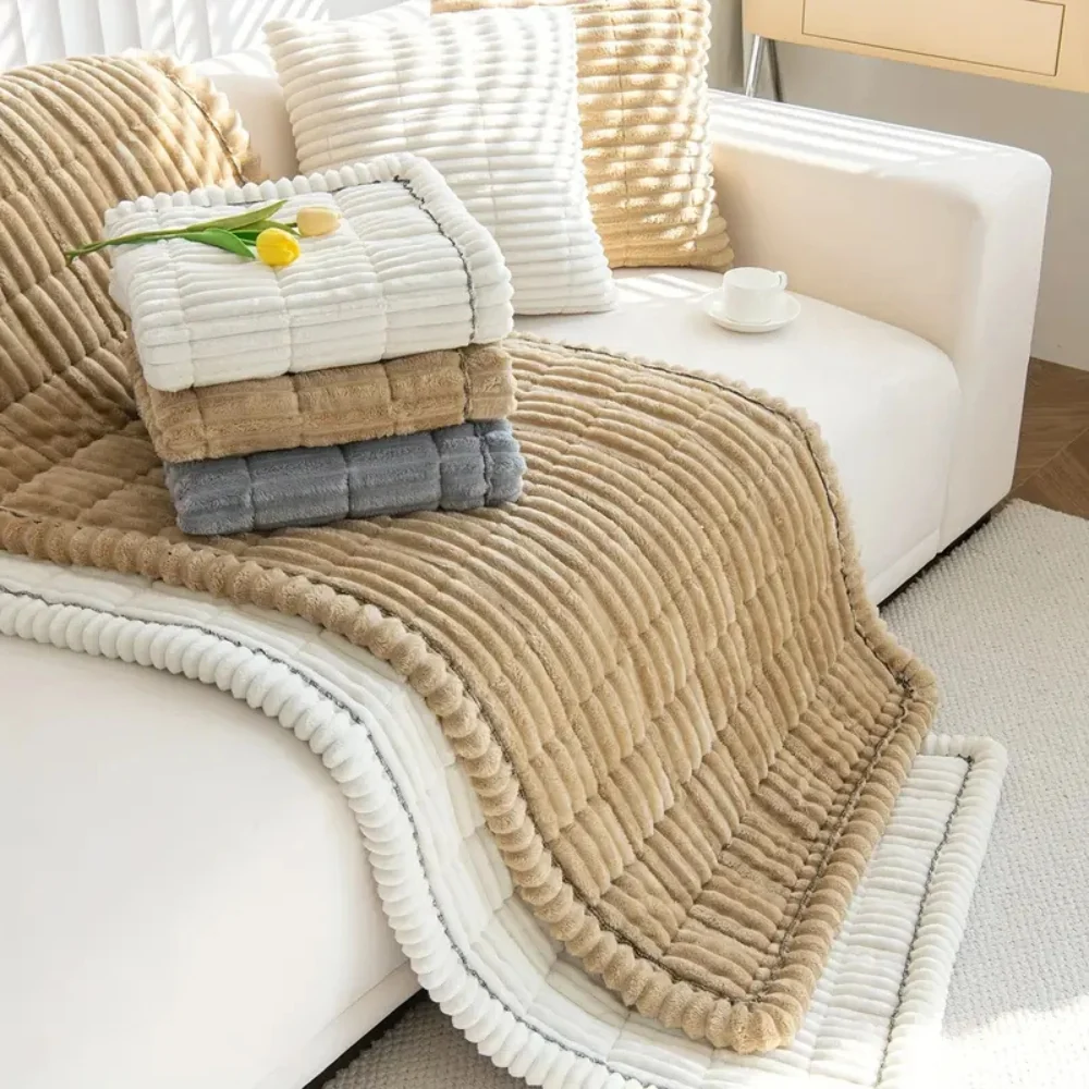 Sofa Cover Couch Cover Plush Pleated Edge Stretch Slipcover - Image 14