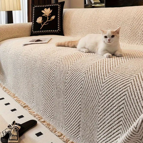 Stripe Herringbone Sofa Cover Living Room Decor and Protection - Image 8