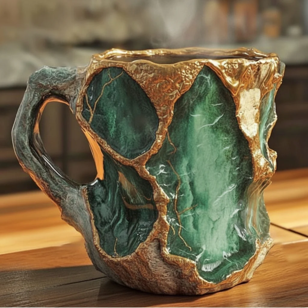 Handcrafted Decorative Mug with Unique and Natural Design - Image 3